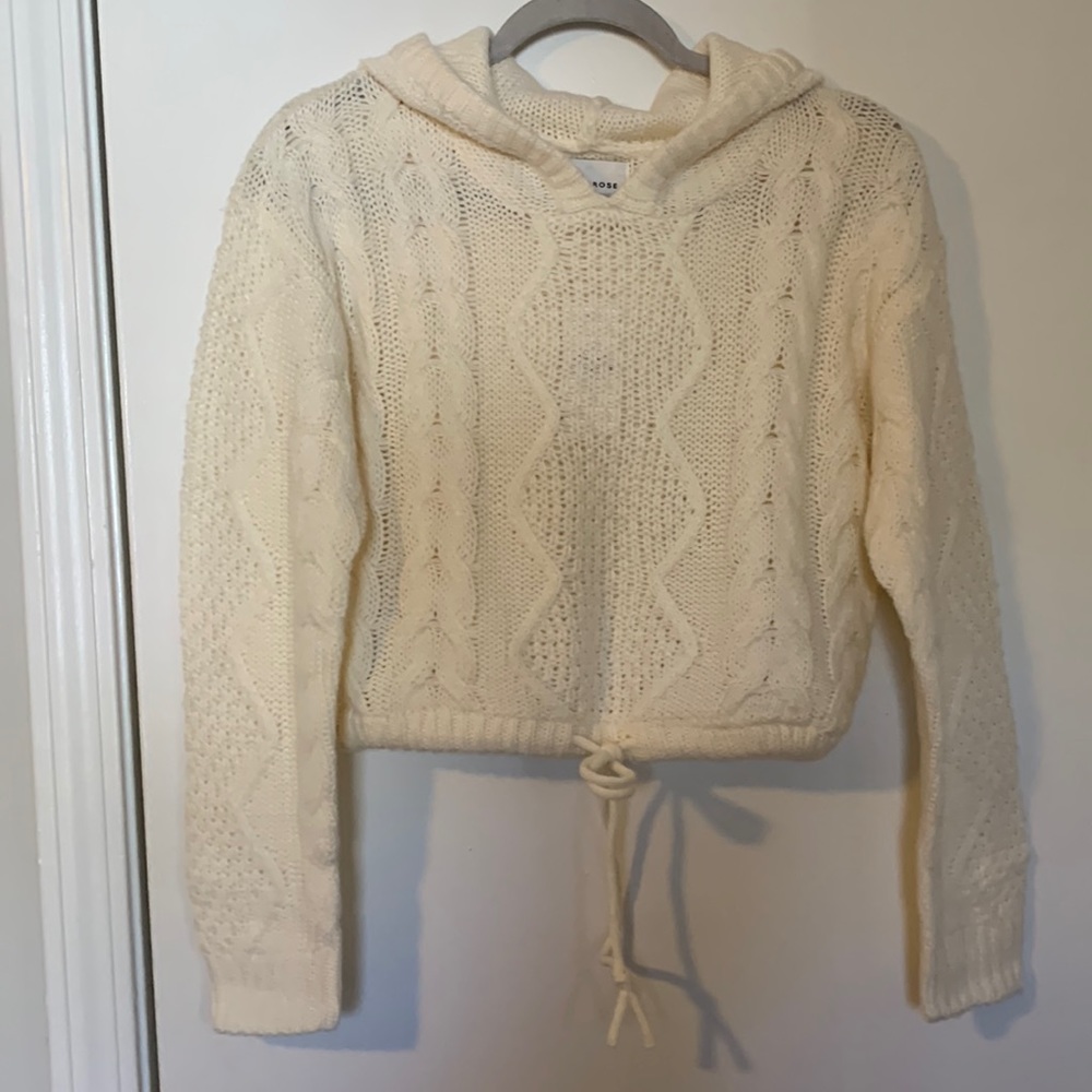 Pink Rose cropped hoodie